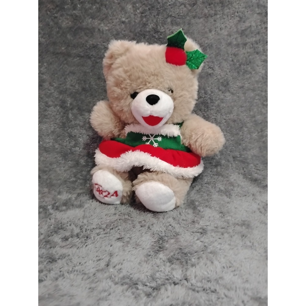 Snowflake Teddy Beige Bear W Christmas Clothes 2024 Plushed Stuffed Animal 13"